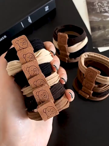 Kunciran Rambut Anak Perempuan Bear Tag Scrunchie Ponytail Mini Korean Style HS KCR18