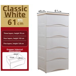 Large Plastic Baby Wardrobe Storage Cabinet Wooden Top Panel Integrated Drawer Organizer Japanese Style Pure Color Square Shape