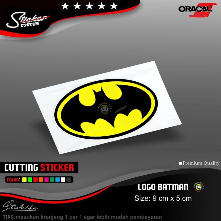 Stiker Batman logo  stiker batman stiker logo batman sticker cutting 2 warna 1pcs sticker tumpuk