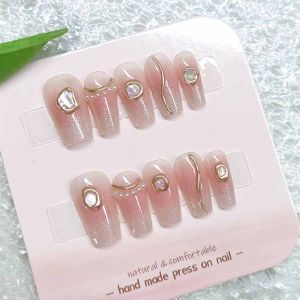 10 Bộ Móng Tay Giả Thủ Công Dành Cho Nữ Kiểu Pháp Tươi Tắn Dễ Thương Trang Trí Móng Nghệ Thuật DIY Phong Cách Cổ Điển Nhật Bản Phù Hợp Văn Phòng Chất Liệu ABS