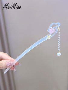 กิ๊บติดผมรูปกระต่ายหยกสไตล์จีนโบราณ ของรางวัลโอลิมปิก เดนยาวิน จี้ผมทรงหัวกลมสไตล์โบราณ จี้ผมแบบย้อนยุค