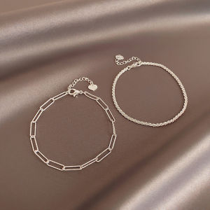 Korea Shinny Silver Bracelet Chain Elegant Eye-catching Couple Bracelet Ins