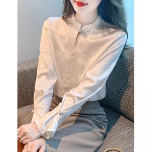 2026 New Fall Fashion Satin Chinese Style Mandarin Collar Brocade Shirt