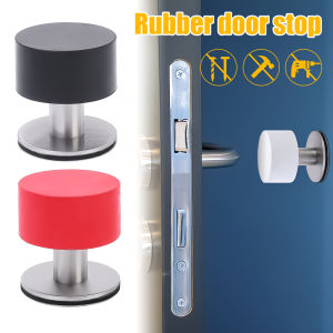 Stainless Steel Self-adhesive Door Stopper Rubber Door Stopper Non-perforated Door Handle Anti-collision Floor Protector