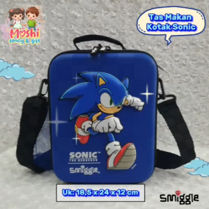 Tas Makan Anak Motif Sonic / Lunch Bag Sonic Anak Laki-Laki / Tas Bekal School Sonic Junior / Tas Makan Sonic Tali Selempang - Tas Kotak(+Tali)