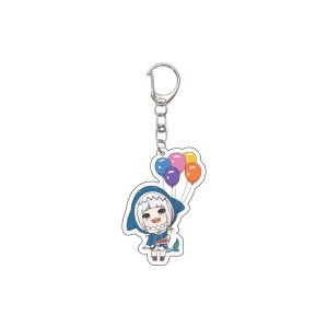 Bandai | 55MM Anime Hololive Tiếng Anh VTuber Gawr Gura Acrylic Móc Khóa Dễ Thương Giáng Sinh Quà Tặng Sinh Nhật ACG Trang Trí Cho Người Hâm Mộ