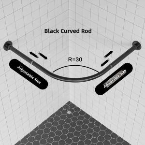 ZHUOLESHI | Arc Shaped Thickened Adjustable Shower Curtain Rod L Shape