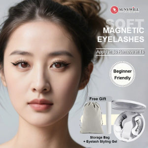 SUNYWILL ชุดขนตาปลอมแม่เหล็กอ่อน Ic พร้อมอุปกรณ์ในการใช้ซ้ำได้กาวขนตาแม่เหล็กอ่อนขนตาธรรมชาติน้ำหนักเบา