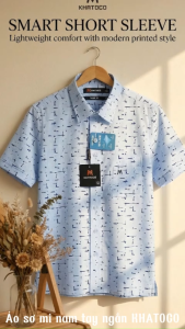 Áo sơ mi tay ngắn Khatoco Sale 430k ( giá tem 538k) (size S)