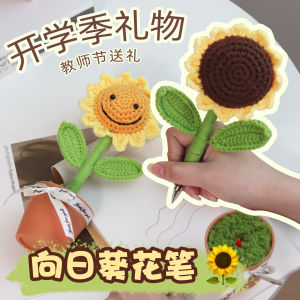 Handmade DIY Sunflower Eternal Flower Bouquet Creative Practical Gift for Women Teachers Teachers Day Red Pen Decoration