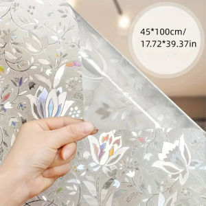 Elegant Tulip Design Anti-Privacy Window Film - Self-Adhesive Glue-Free Transparent Opaque Glass Sticker Tulip Decoration