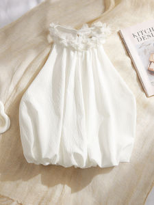 Áo Ba Lỗ Không Tay Ngắn Thời Trang Pure Desire Phong Cách Dành Cho Nữ Áo Vest Hở Vai Xếp Ly Áo Chui Đầu Polyester Mùa Hè 2025