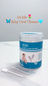Dr.Isla Medical Cotton Swab Gauze for Baby 30PCS Oral Tongue Cleaner Disposable Infant Toothbrush Newborn Toothbrush Baby Oral Cleaning Swab QJ02