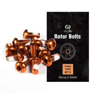 Chooee Bike Disc Brake Rotor Bolts Steel Bicycle Disk Bake Rotors Fixing Screws MTB Road Cycling Accessories M5x10mm 12Pcs