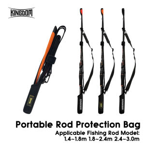 Kingdom Fishing Rod Storage Portable Rod Protection Bag 1.4m-3.0m Rods Strap Adjustable Protection Rope Fishing Tackle Bags