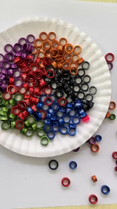 ห่วงนกหัวจุก ห่วงนกฟอพัส ห่วงนกแก้ว ห่วงนกหงส์หยก คละสี ห่วงนก