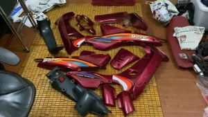 Bộ vỏ nhựa xe máy Wave nhỏ (Alpha/100/50/Tq) hàng Việt Nam loại 1 màu Đỏ Kendy