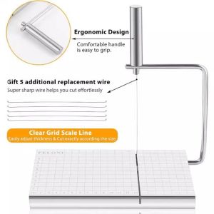 Cheese Cutting Machine Butter Cutting Machine Cheese Board Cutting Machine Stainless Steel Multifunctional CutterCheese Slicer Stainless Steel with 6 Replacement Wires