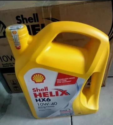 Oli mesin mobil Shell Helix HX6 10W-40 4L 100% asli dengan barcode hijau