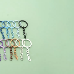 10pcs Metal Keychain Rings Colorful Keyring Keychain+Lobster Buckle Key Rings DIY Jewellery Bag Accessories