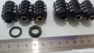 ChengHaoRan 1/2/5/10PCS 6Pin 6.35mm Stereo Mother Base Dual Channel Microphone Audio Direct Socket Long And Short Soldering