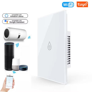 UBARO | Tuya WiFi Smart Water Heater Switch 20A US Standard Touch Panel Voice Control Work with Alexa Google Home App Remote Timer Sched