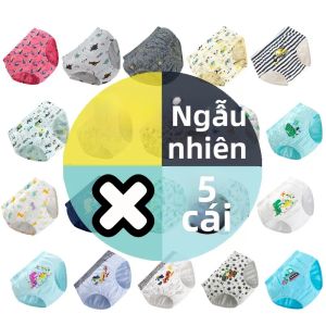 Bộ 5 Quần Lót Cotton Bé Trai Bộ In Hình Khủng Long AI Hoạt Hình Tralalero Quần Đùi Trẻ Em Quần Tam Giác Phù Hợp Với Kích Thước Cho Độ Tuổi 4-12