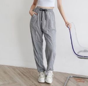 celana panjang lose pants wanita corean style panjang wanita jumbo trainer Ng kulot highwaish wamnita