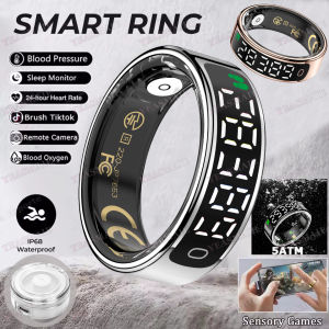 2025 New Smart Ring Men Women LED Display Screen Heart Rate Blood Oxygen Monitor Waterproof Ring Multi Sports Modes rings Pk R11