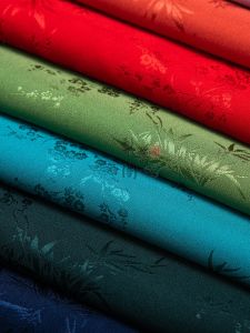 Vải Nhung Hoa Nhỏ Hình Bút Chì Màu Đỏ Hanfu Qipao DIY Thủ Công Vải Satin Họa Tiết Họa Tiết Bút Chì Vải Nỉ