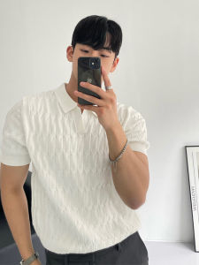 DAVID&ME | Knit Polo Shirt Breathable Trendy 80s Clothing