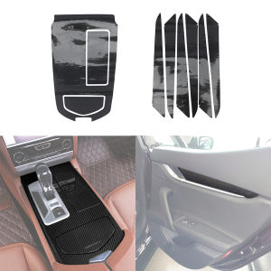 Maserati Ghibli 2014-2017 Carbon Fiber Look PVC Gear Shift Panel Sticker Tấm Tay Nắm Cửa Decal Phụ Kiện Nội Thất Cao Cấp