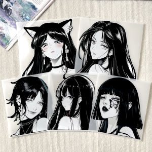 JDM Gothic Anime Girl Reflective Motorcycle Stickers Moto Scooter Body Windshield Fuel Tank Helmet Vinyl Decals Accessories