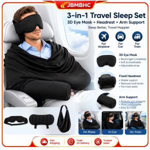 JBMBHC Anti Head Bobbing Travel Pillow 3-in-1 Sleep System With Eye Mask And Arm Sling Portable Neck Support For Plane Train Bus
