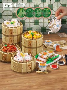 Loz | Bộ Đồ Trà Hấp Dim Sum Cánh Phượng và Khối Xây Dựng Hạt Nhỏ