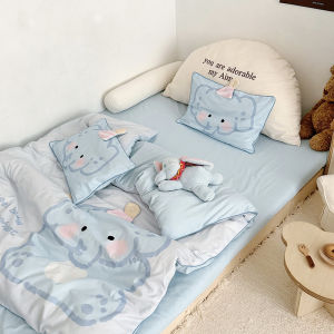 Pure Cotton Fleece Childrens Duvet Cover Autumn Winter Cartoon Baby Kindergarten Skin-friendly Bedding Set Single Piece