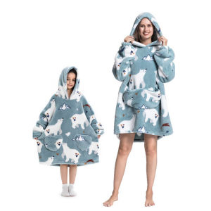 Miracle baby Hooded baby blanket (Cartoon Design)Baby Moon Walker children pajama adult sleeping wear lounge wear new home clothes lazy blanket warm clothes outdoor cold clothes lazy sweater Shu cotton thick robe