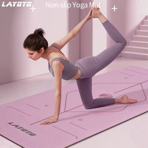 LAYOTO 6-8 mm Non-Slip TPE Body Line Yoga Mat For Floor Workout - Exercise/Fitness/Yoga/Pilates Non Slip Yoga Mat for Workout Fitness Exercise Anti-skid Sports Fitness Mat Thick TPE Comfort Foam Yoga Matt for Exercise Yoga and Pilates Gymnastics Mat