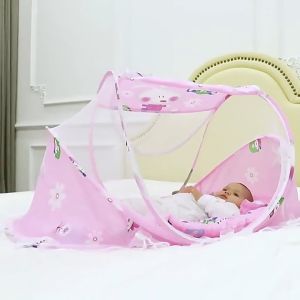 NextToy | Foldable Baby Kids Infant Bed Dot Zipper Comfortable Mosquito Net Tent Crib Sleeping Cushion Portable Collapsible Mosquito Net New Portable Folding Baby Bed Set Polka Dot Zipper Mosquito Net Tent Crib Sleeping Cushion