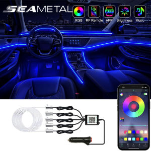 SEAMETAL Car Interior Light Decorative Lamp LED Multiple Modes App Sound Control RGB Car Atmosphere Light Strip