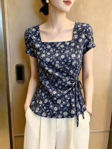 French Print Relaxed Style Stylish Tunic