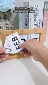 Wooden Calendar Manual Flip Desktop Ornaments Nordic Style Minimalist Office Home Bedroom Decor Page-Turning Calendar