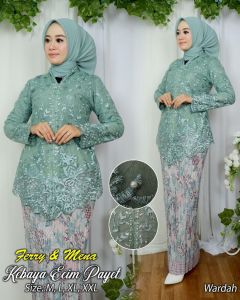 Setelan Kebaya Encim Tille Payet | Kebaya Wisuda Modern | Kebaya Wanita Elegan | Lamaran | Kondangan | Elegan | Pager Ayu