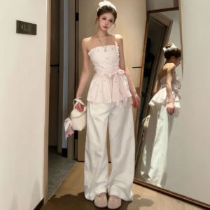 Korean Style Unique Vest Summer OOTD Small Size Womens Fashionable Tube Top Tank Top Commute Style Waist-Cinching Design