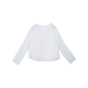 Sun Protection Linen Dry-Clean Slimming White Shirt