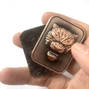 Brifit Metal Fingertip Sliders Magnetic Sensory Toys EDC Anxiety Decompression Toys Desk Toys-Tiger Head