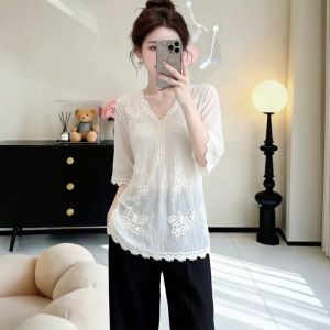 AIYITI | Embellished Lace Top Plus Size Light