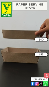 Disposable Brown Paper Serving Food Tray / Take Away Food Packaging / Bekas Kotak Makanan Kertas