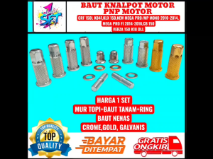 HARGA 1 SET BAUT MUR TOPI NANAS PANJANG  PENDEK GOLD CROME GALVANIS HEAD JOK KNALPOT RX KING SATRIA NINJA KLX 150 CRF 150L MEGA PRO NEW VERZA 150 DLL CROM BAGUS