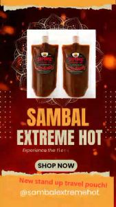 SUBORO Sambal Extreme Hot Chili Sauce Pouch 240g - All Around Chili Sauce - Extreme Hot - Food Staple - Cooking Essentials - Chilli Sauce - Condiments - Dressings - Groceries